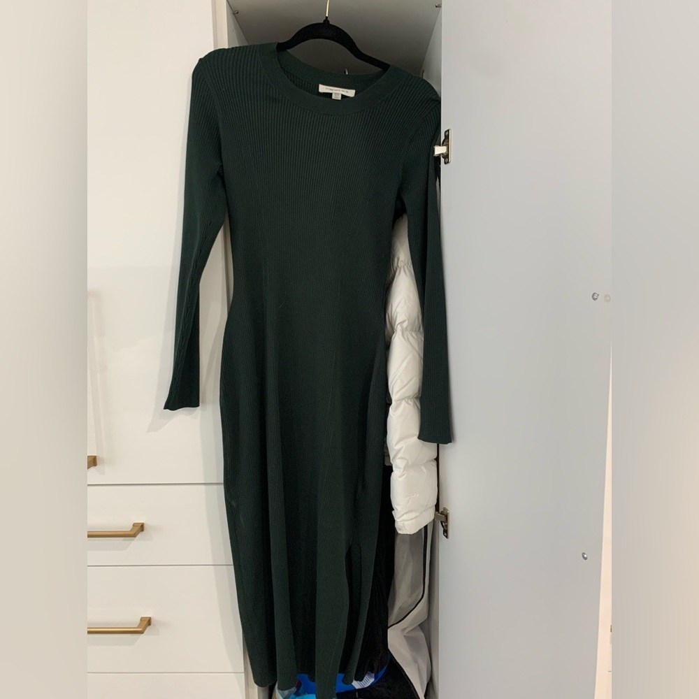 Green knit thick dress